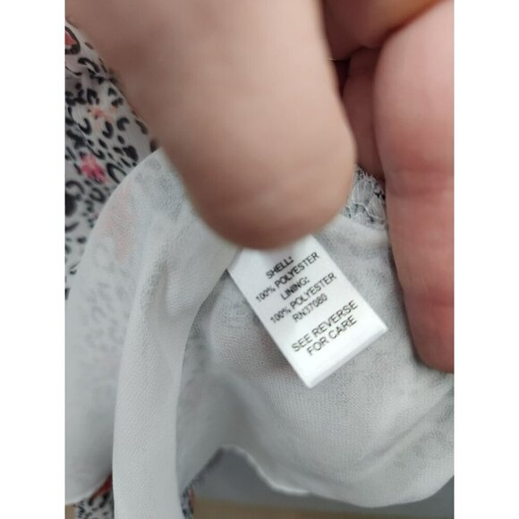 Womens Floral & Leopard Print Ruffle Blouse 18/20W EST. 1946 Polyester Button Ba - Picture 3 of 6